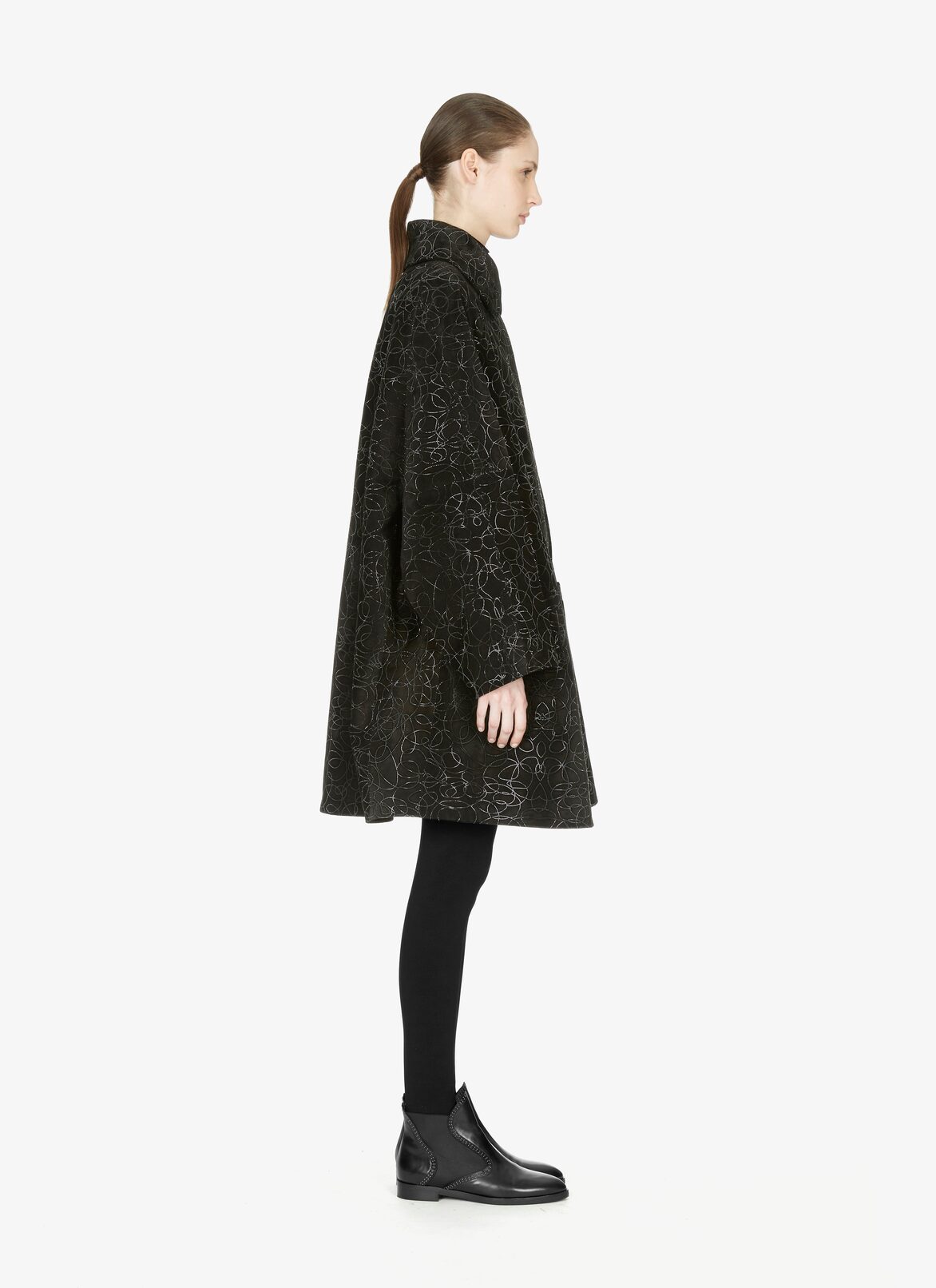 COAT VEAU VELOURS RAINBOW BLACK/SHINY BLACK ALAÏA BLACK/SHINY BLACK COAT VEAU VELOURS RAINBOW BLACK/SHINY BLACK